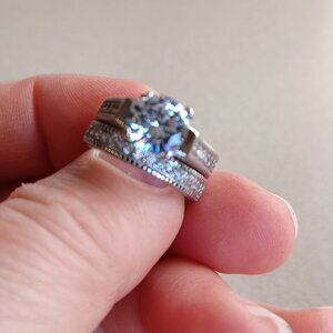 New, Size 5, S925 Cubic Zirconia Engagement & Wedding Ring